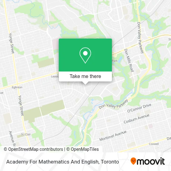 Academy For Mathematics And English map