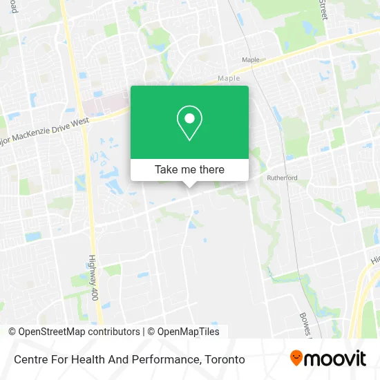 Centre For Health And Performance map