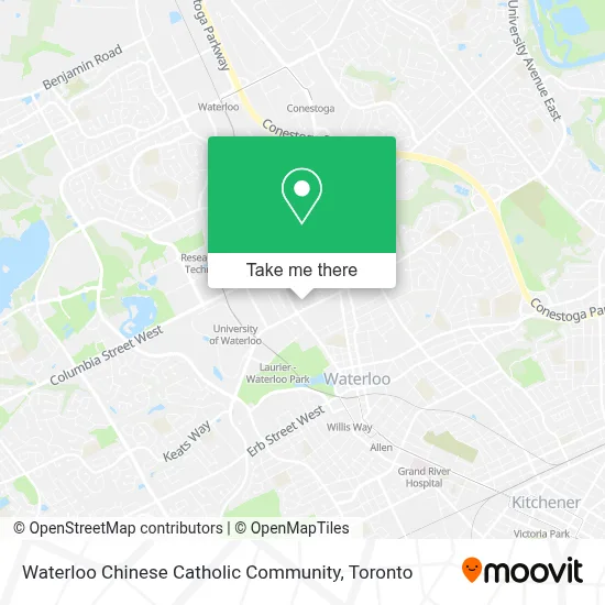 Waterloo Chinese Catholic Community map