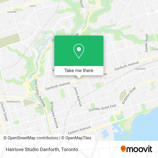 Hairlove Studio Danforth map