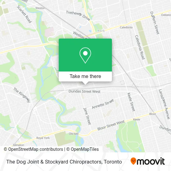 The Dog Joint & Stockyard Chiropractors map