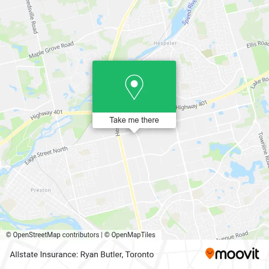 Allstate Insurance: Ryan Butler map