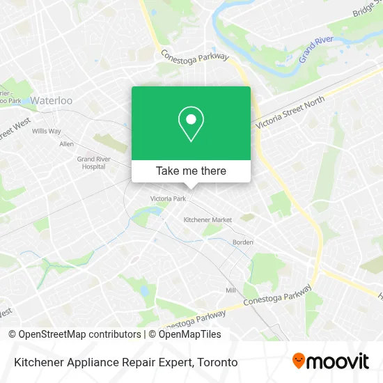 Kitchener Appliance Repair Expert map