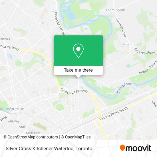 Silver Cross Kitchener Waterloo map