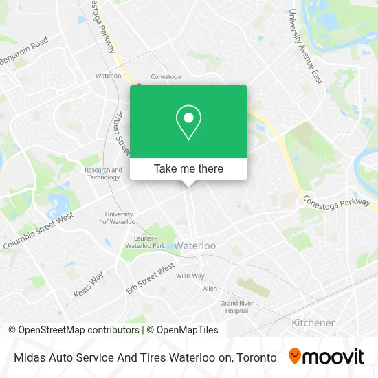 Midas Auto Service And Tires Waterloo on map