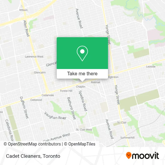 Cadet Cleaners map