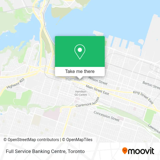 Full Service Banking Centre map