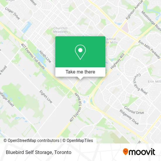 Bluebird Self Storage map
