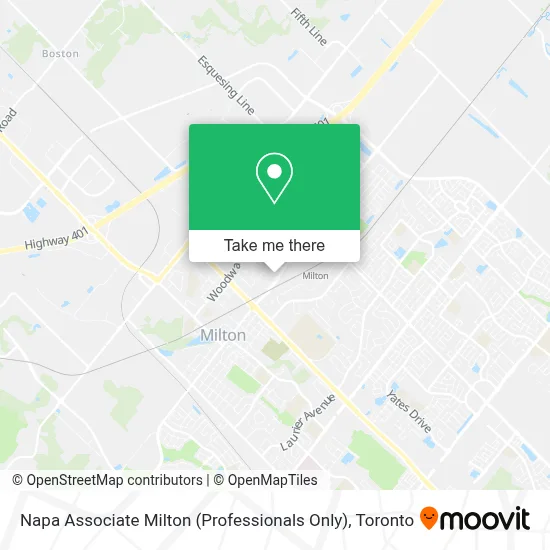Napa Associate Milton (Professionals Only) map