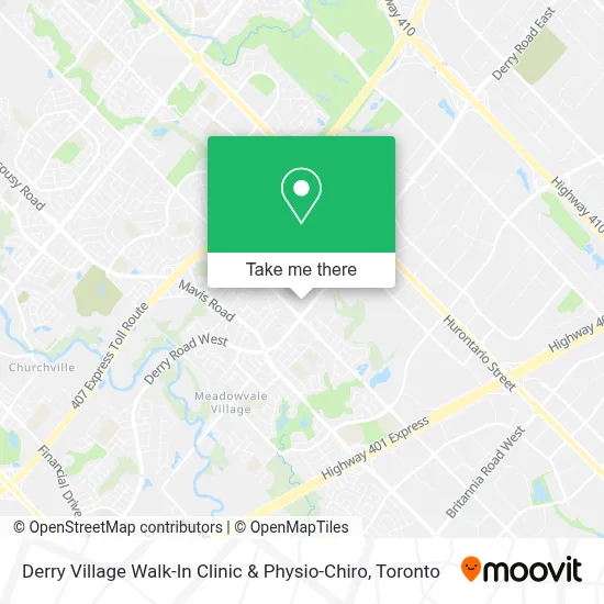 Derry Village Walk-In Clinic & Physio-Chiro map