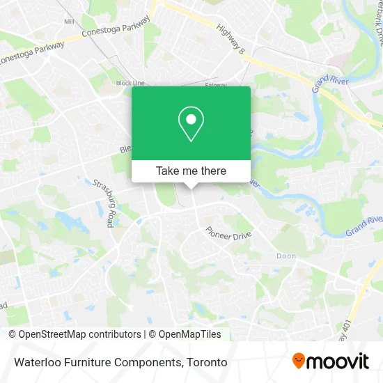Waterloo Furniture Components map