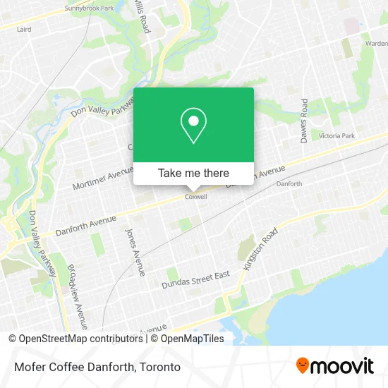 Mofer Coffee Danforth map