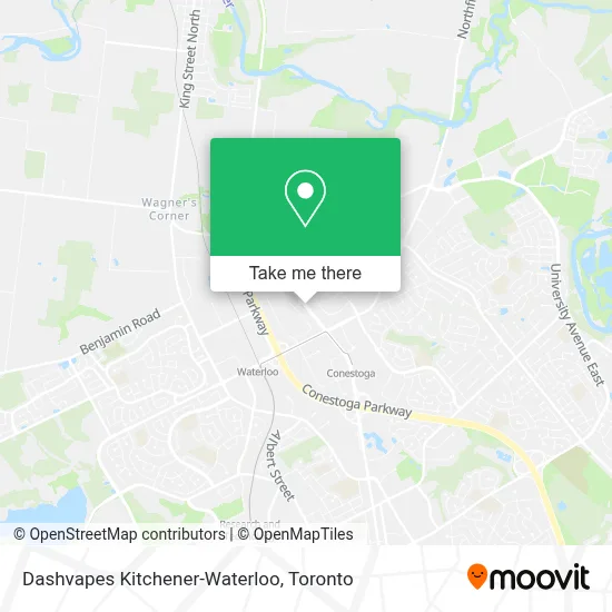 Dashvapes Kitchener-Waterloo map