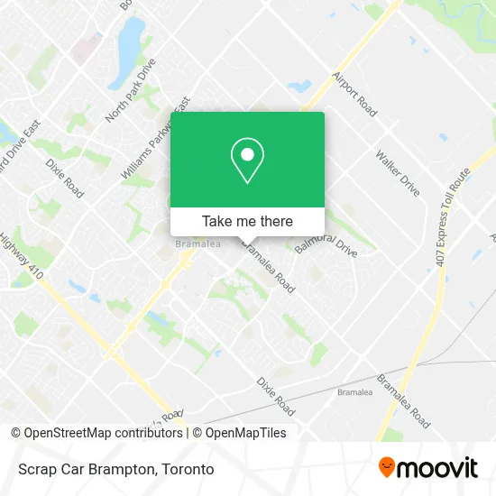 Scrap Car Brampton map