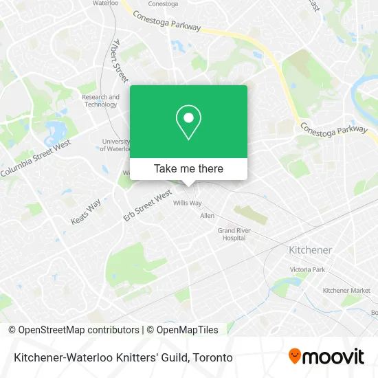 Kitchener-Waterloo Knitters' Guild map