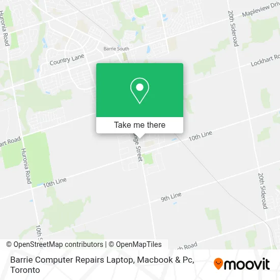 Barrie Computer Repairs Laptop, Macbook & Pc map
