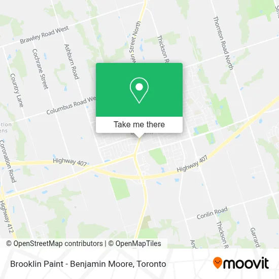 Brooklin Paint - Benjamin Moore map