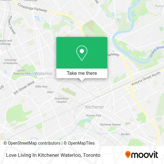 Love Living In Kitchener Waterloo map