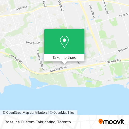 Baseline Custom Fabricating map