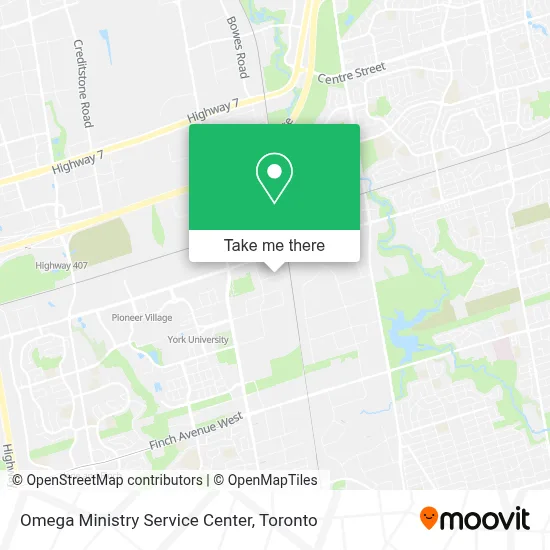 Omega Ministry Service Center map