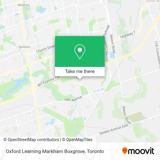 Oxford Learning Markham Boxgrove map