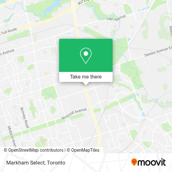 Markham Select map
