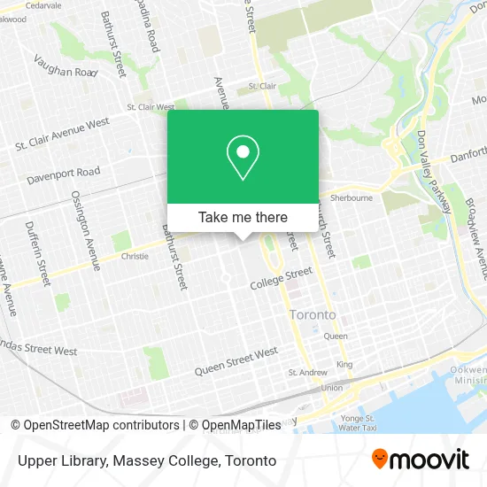 Upper Library, Massey College map
