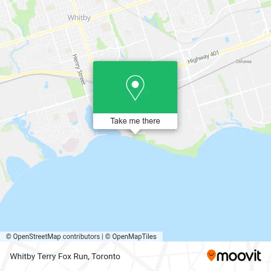 Whitby Terry Fox Run map