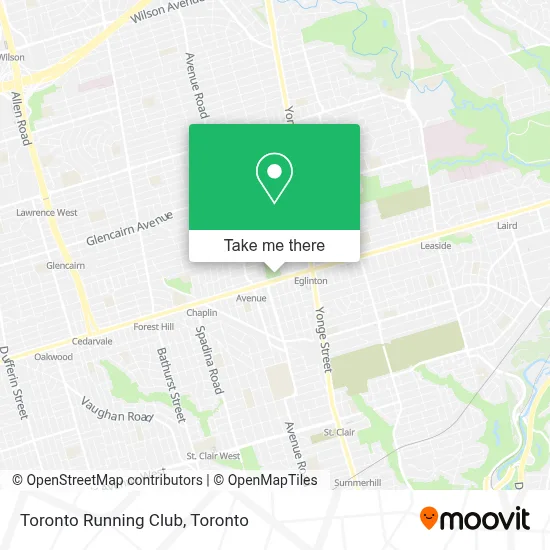 Toronto Running Club map