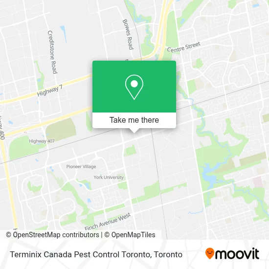 Terminix Canada Pest Control Toronto map