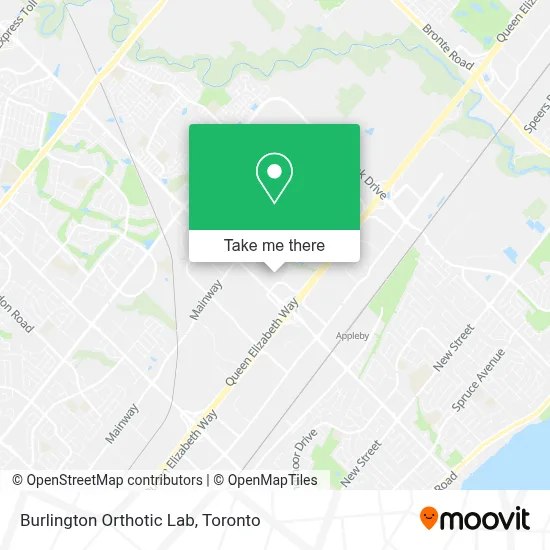 Burlington Orthotic Lab map