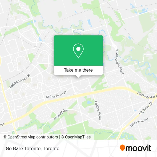 Go Bare Toronto map