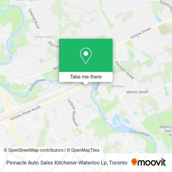 Pinnacle Auto Sales Kitchener-Waterloo Lp map