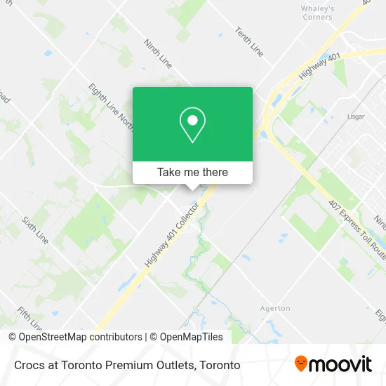 Crocs at Toronto Premium Outlets map