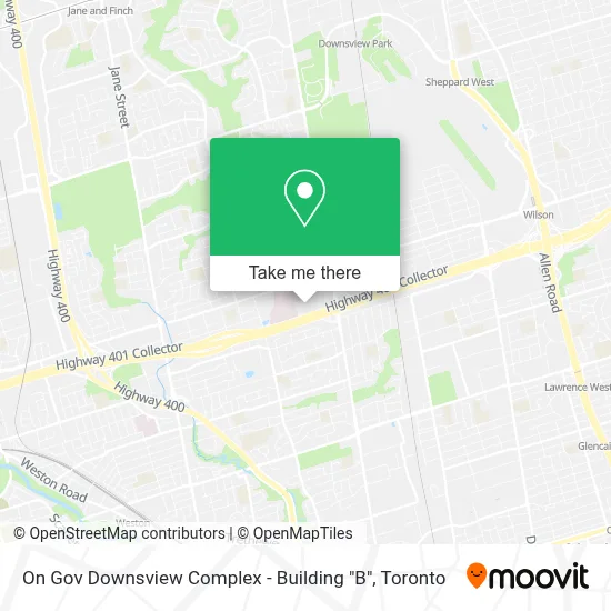 On Gov Downsview Complex - Building "B" map
