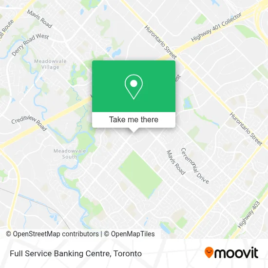 Full Service Banking Centre map