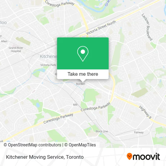 Kitchener Moving Service map