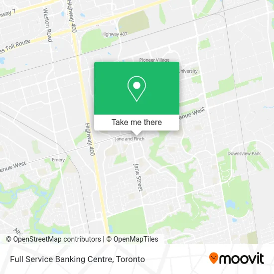 Full Service Banking Centre map