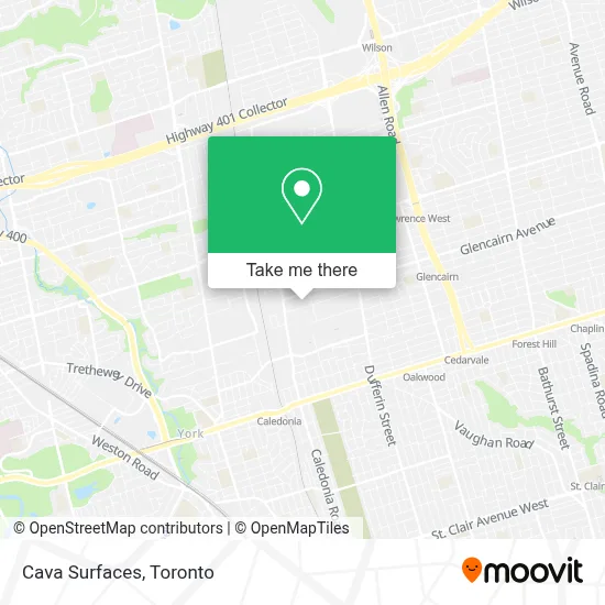 Cava Surfaces map