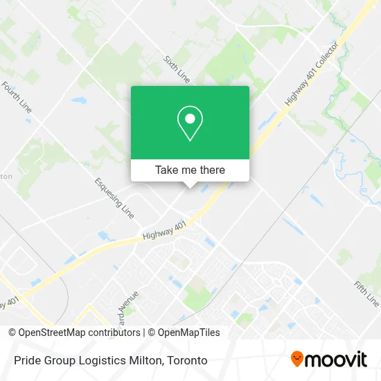 Pride Group Logistics Milton map