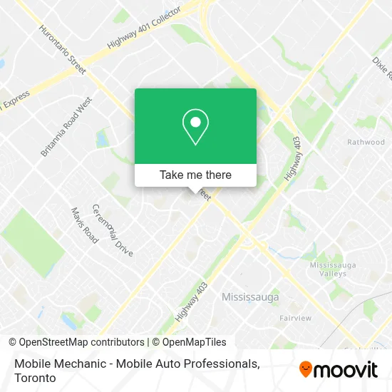 Mobile Mechanic - Mobile Auto Professionals map