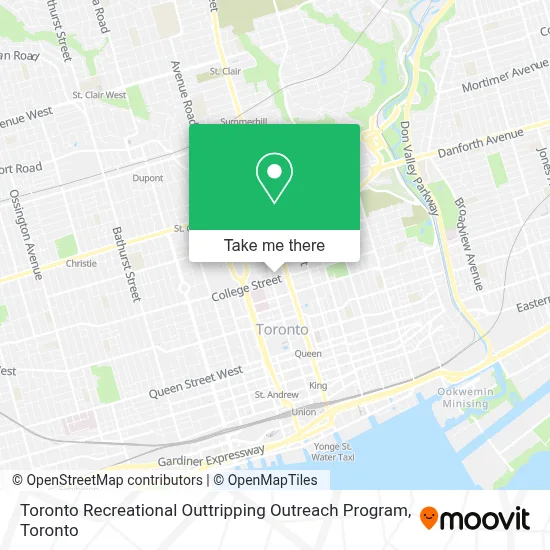 Toronto Recreational Outtripping Outreach Program map