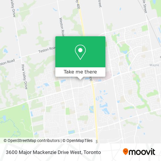3600 Major Mackenzie Drive West map