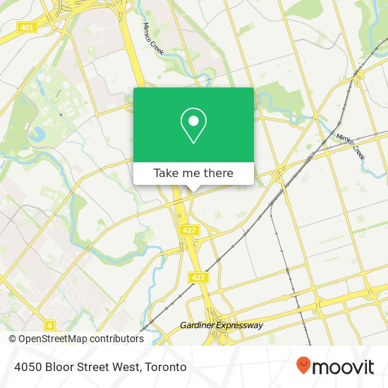 4050 Bloor Street West map