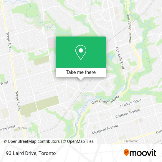 93 Laird Drive map