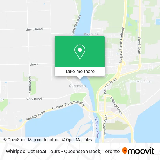 Whirlpool Jet Boat Tours - Queenston Dock map