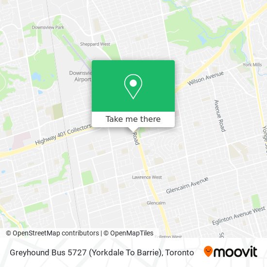 Greyhound Bus 5727 (Yorkdale To Barrie) map