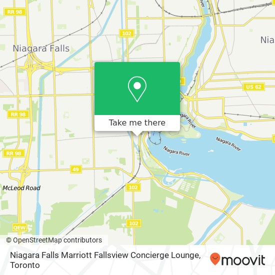 Niagara Falls Marriott Fallsview Concierge Lounge map
