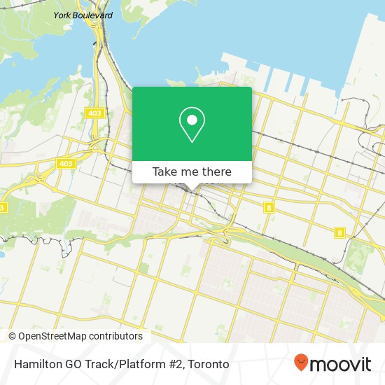 Hamilton GO Track/Platform #2 map