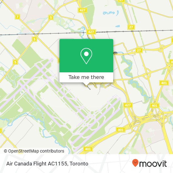Air Canada Flight AC1155 map
